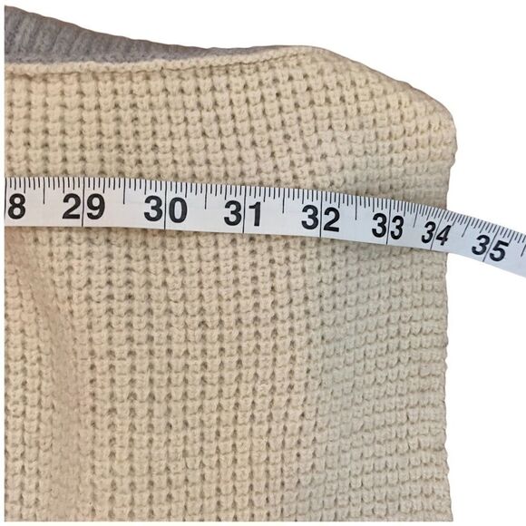 ARITZIA Wilfred Free Welsh Poncho Sweater-CREAM/GREY - Picture 8 of 9